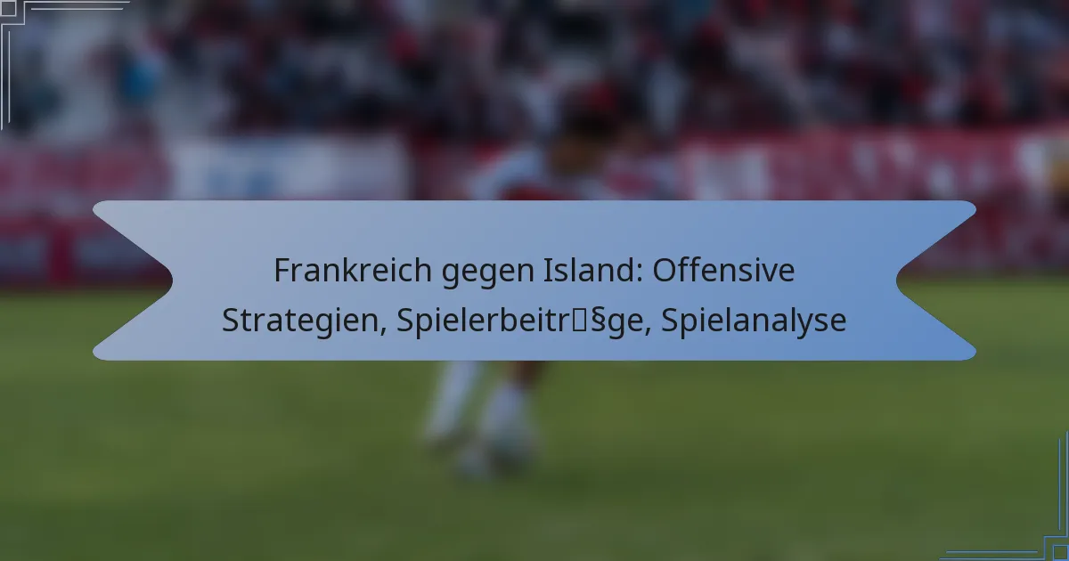 Frankreich gegen Island: Offensive Strategien, Spielerbeiträge, Spielanalyse