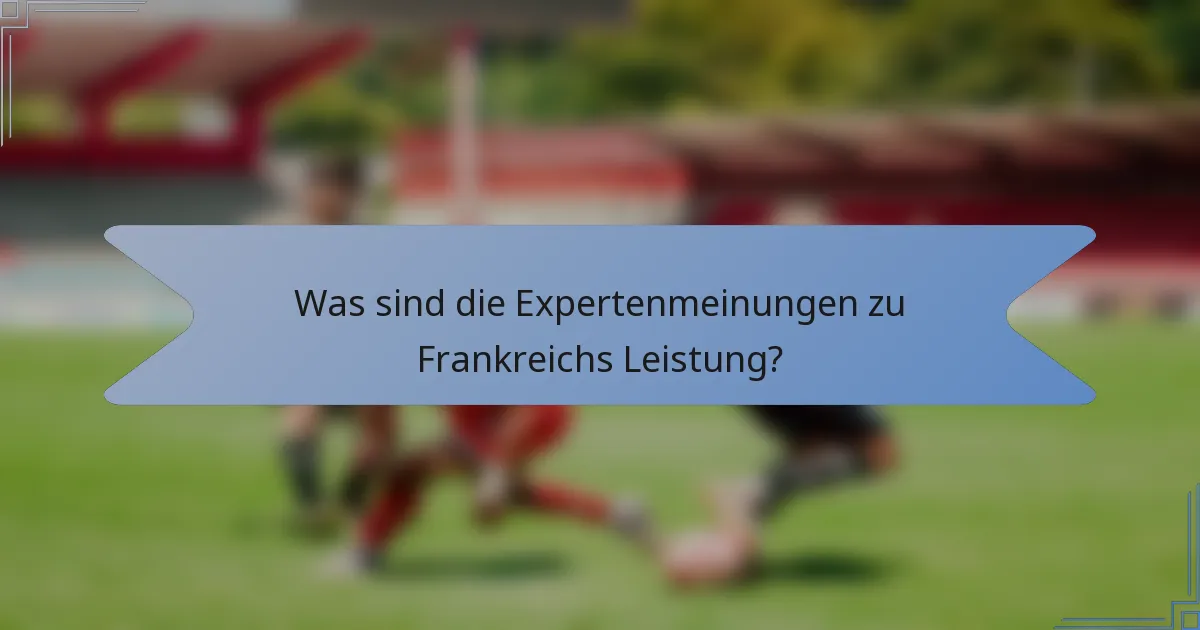 Was sind die Expertenmeinungen zu Frankreichs Leistung?