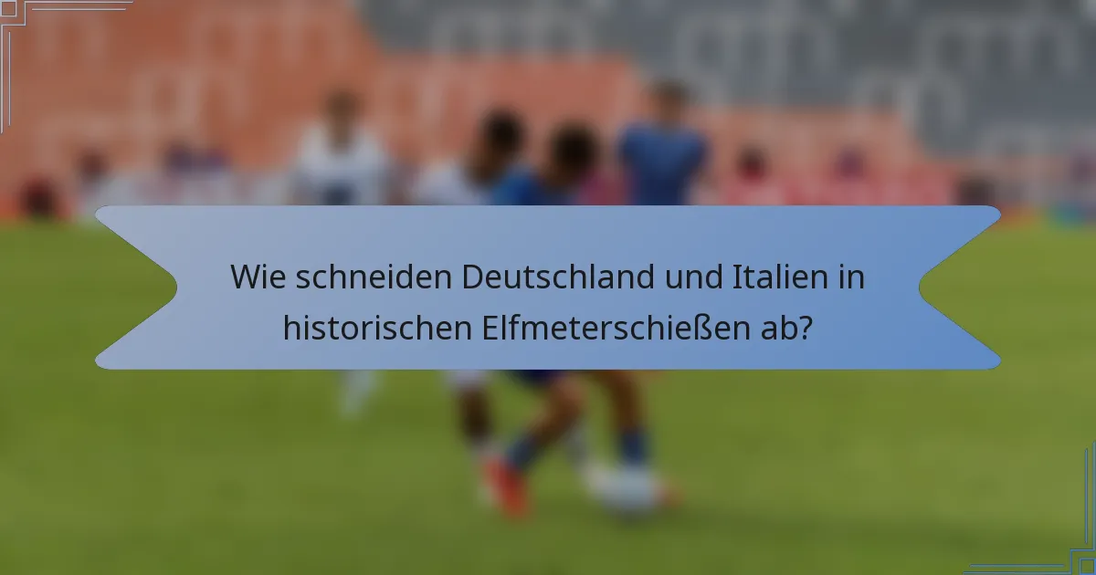 Wie schneiden Deutschland und Italien in historischen Elfmeterschießen ab?